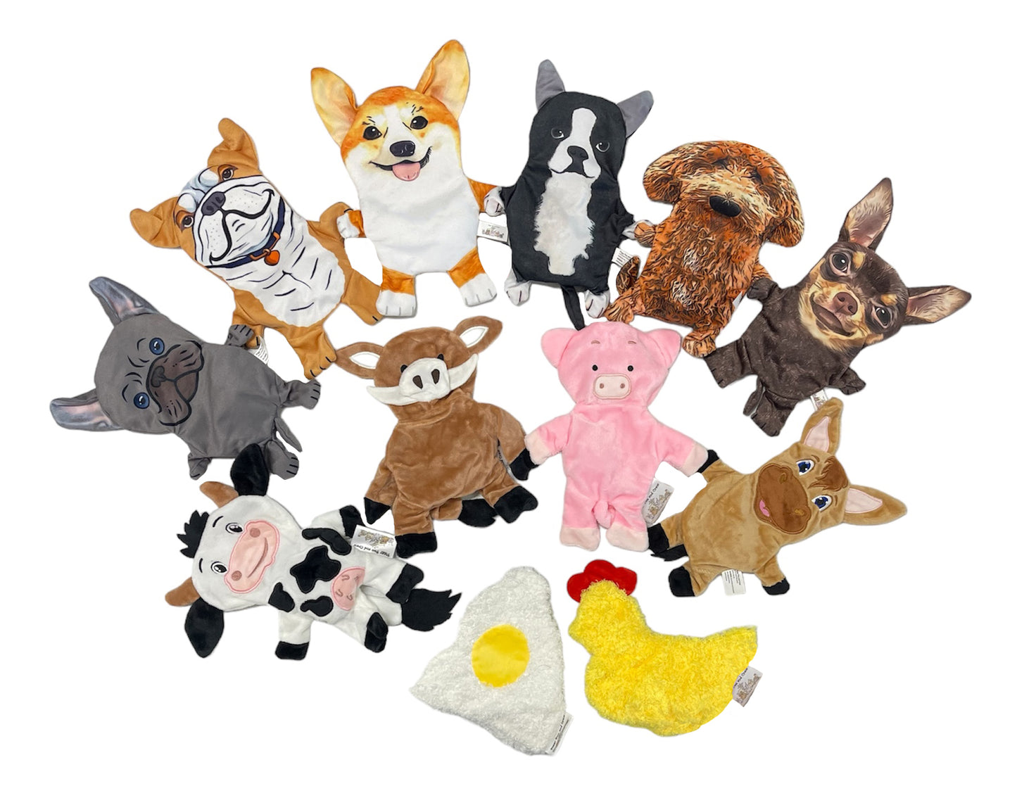 Piggy Poo and Crew Crinkle Toys 12 Pack